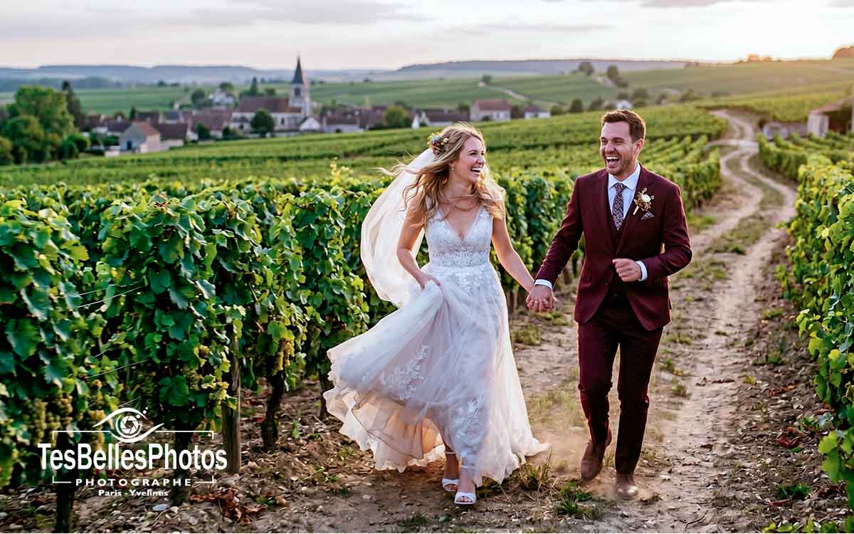 Photographe mariage à Épernay – séance couple naturelle au cœur des vignes de champagne